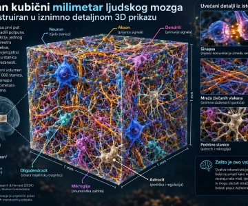 Jedan kubični milimetar ljudskog mozga rekonstruiran u iznimno detaljnom 3D prikazu
